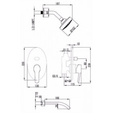 Душевой комплект Lemark Atlantiss LM3221C