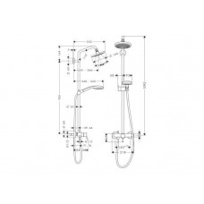 Душевая система Hansgrohe Croma 100 Showerpipe 27154000