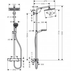 Душевая стойка Hansgrohe Crometta Е 240 1jet Showerpipe 27271000