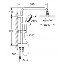 Душевая стойка GROHE  Tempesta New Cosmopolitan 26453001