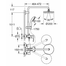 Душевая стойка GROHE  New Tempesta 26244001