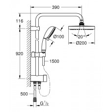 Душевая стойка GROHE  New Tempesta Rustic System 26454001