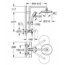 Душевая стойка GROHE  Tempesta Cosmopolitan System 26223001