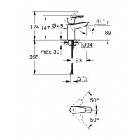 Смеситель для раковины Grohe BauEdge (23330001)