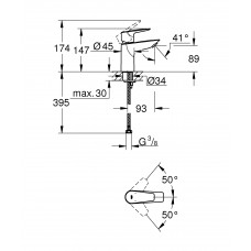 Смеситель для раковины Grohe BauEdge (23330001)