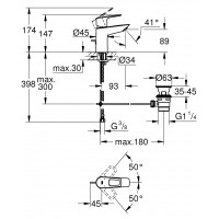 Смеситель для раковины Grohe BauLoop (23335001)