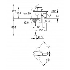 Смеситель для ванны Grohe BauEdge (23562001)