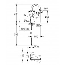 Смеситель для раковины Grohe Eurosmart (23743003)