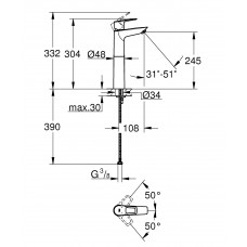 Смеситель для раковины Grohe BauLoop (23764001)