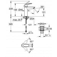 Смеситель для раковины Grohe Eurosmart (23923003)