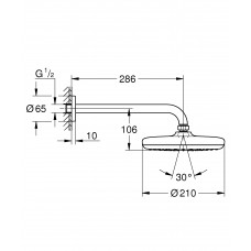 Верхний душ Grohe Tempesta (26412000) (210 мм)