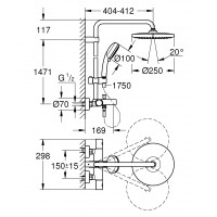 Душевая система Grohe Tempesta Cosmopolitan System 250 с термостатом (26672000)