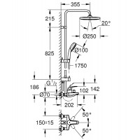 Душевая система Grohe Tempesta Cosmopolitan System 250 со смесителем (26674000)