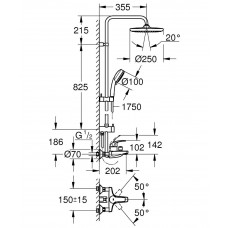 Душевая система Grohe Tempesta Cosmopolitan System 250 со смесителем (26674000)