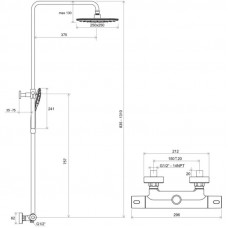 Душевая система 250 мм Ravak Termo 300 TE 093.01/150 X070164