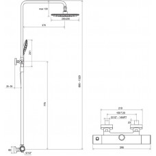 Душевая система Ravak 10° Free TD F 091.00/150 X070141 с термостатом