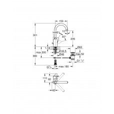 Смеситель для раковины Grohe Vigour с донным клапаном (75140526)