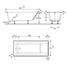 Акриловая ванна Jacob Delafon Sofa (E60515RU-01) 170x75