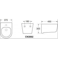 Биде подвесное Ceramica Nova Play (CN3002)