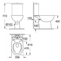 Чаша для напольного унитаза Grohe Bau Ceramic (39349000) безободковый