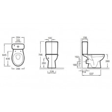 Чаша для напольного унитаза Jacob Delafon Patio Rimless (UJV102-00) безободковый