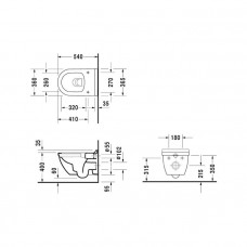 Чаша подвесного унитаза Duravit Starck 3 (42250900A1) с микролифтом