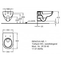 Чаша подвесного унитаза Geberit Renova Rimfree (203050)