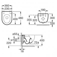 Чаша подвесного унитаза Roca Meridian N (346248000) compact