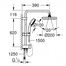 Душевая система Grohe Tempesta New Cosmopolitan System 200 (27394002)