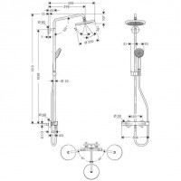 Душевая система Hansgrohe Croma 220 Showerpipe (27185000) (220 мм)