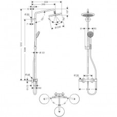 Душевая система Hansgrohe Croma 220 Showerpipe (27185000) (220 мм)