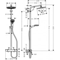 Душевая система Hansgrohe Crometta S 240 1jet Showerpipe (27267000) (240 мм)