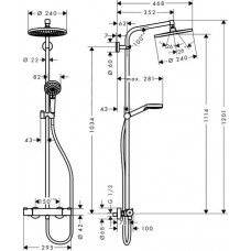 Душевая система Hansgrohe Crometta S 240 1jet Showerpipe (27267000) (240 мм)