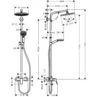 Душевая система Hansgrohe Crometta S 240 1jet Showerpipe (27269000) (240 мм)