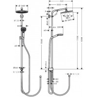 Душевая система Hansgrohe Crometta S 240 1jet Showerpipe Reno (27270000) (240 мм)