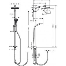 Душевая система Hansgrohe Crometta S 240 1jet Showerpipe Reno (27270000) (240 мм)