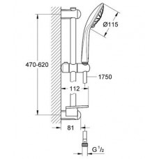 Душевой гарнитур Grohe Euphoria Massage 110 (27231001) (600 мм)