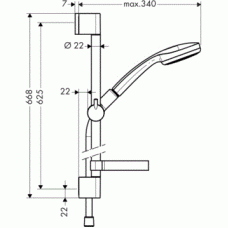 Душевой гарнитур Hansgrohe Croma 100 1jet (27717000) (65 см)