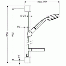 Душевой гарнитур Hansgrohe Croma 100 1jet/Unica'C (27724000) (90 см)