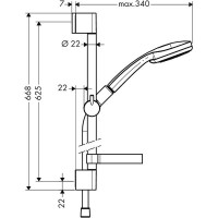 Душевой гарнитур Hansgrohe Croma 100 Multi/Unica’C (27775000) (65 см)