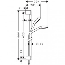 Душевой гарнитур Hansgrohe Croma Select E Multi (26580400) (65 см)