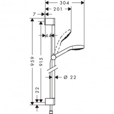 Душевой гарнитур Hansgrohe Croma Select E Multi (26590400) (90 см)