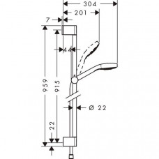 Душевой гарнитур Hansgrohe Croma Select E Vario (26592400) (90 см)