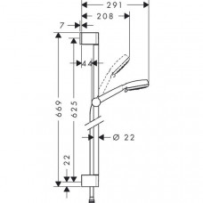 Душевой гарнитур Hansgrohe Crometta 100 Multi (26650400) (65 см)