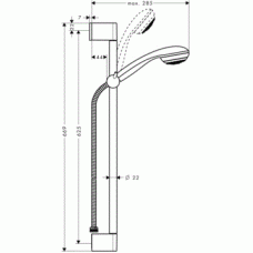 Душевой гарнитур Hansgrohe Crometta 85 1jet (27728000) (65 см)