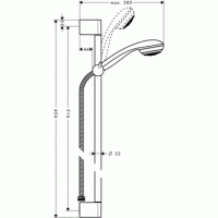 Душевой гарнитур Hansgrohe Crometta 85 1jet (27729000) (90 см)