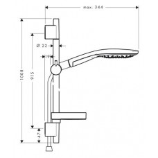 Душевой гарнитур Hansgrohe Raindance Select 150 3 jet (27803000)  (90 см)