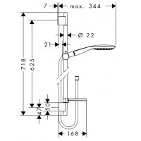 Душевой гарнитур Hansgrohe Raindance Select Е 150 3 jet (27856000) (65 см)