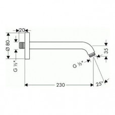 Душевой кронштейн Hansgrohe (27412000) (230 мм)
