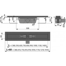 Душевой лоток Alcaplast APZ1 (APZ1BLACK-750) 750 мм черный матовый